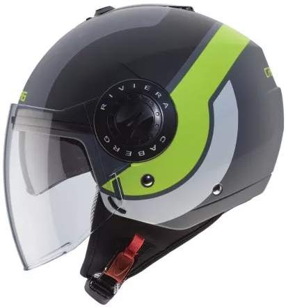 Мотошлем Caberg Riviera V3 Sway, цвет Антрацит/Черный Матовый/Желтый 