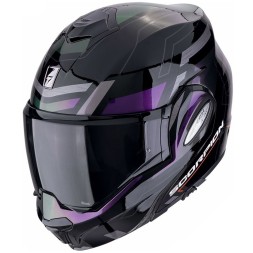Мотошлем Scorpion Exo-Tech Evo Conquer, цвет Черный Хамелеон/Фиолетовый
