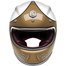 Мотошлем Guang Full Face Speedrun V.1 (Gold &amp; White) 