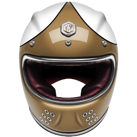 Мотошлем Guang Full Face Speedrun V.1 (Gold &amp; White) 