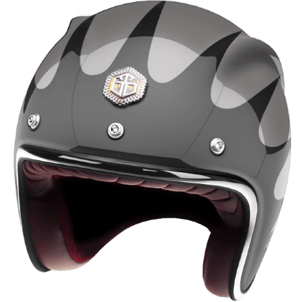 Мотошлем Guang Open Face Speedrun V.2 (Black &amp; Silver)