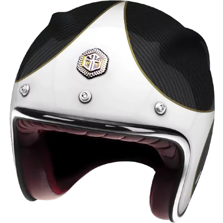 Мотошлем Guang Open Face Speedrun V.1 (White &amp; Carbon)