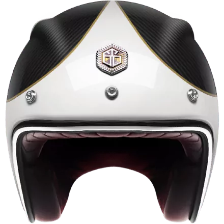 Мотошлем Guang Open Face Speedrun V.1 (White &amp; Carbon)