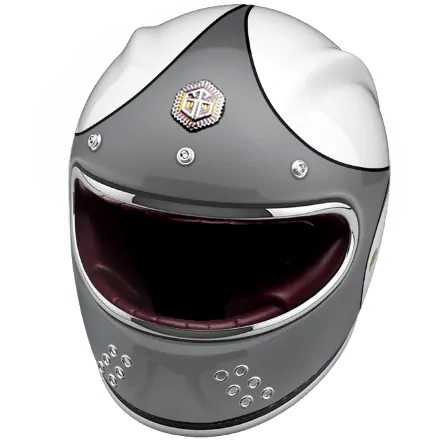 Мотошлем Guang Full Face Speedrun V.1 (Silver &amp; White)