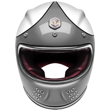 Мотошлем Guang Full Face Speedrun V.1 (Silver &amp; White)