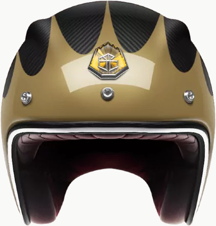 Мотошлем Guang Open Face Speedrun V.2 (Gold &amp; Carbon)