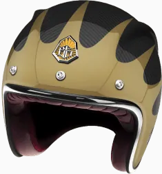 Мотошлем Guang Open Face Speedrun V.2 (Gold &amp; Carbon)