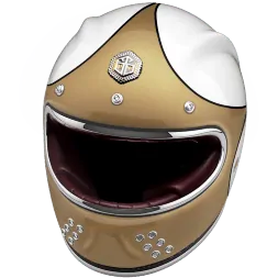 Мотошлем Guang Full Face Speedrun V.1 (Gold &amp; White) 