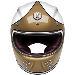 Мотошлем Guang Full Face Speedrun V.1 (Gold &amp; White) 
