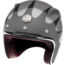 Мотошлем Guang Open Face Speedrun V.2 (Black &amp; Silver)