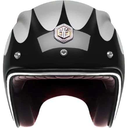 Мотошлем Guang Open Face Speedrun V.2 (Black &amp; Silver)