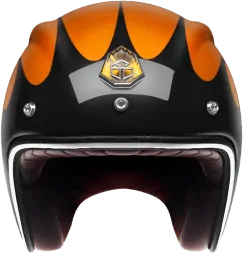 Мотошлем Guang Open Face Speedrun V.2 (Black &amp; Tangerine)