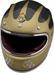 Мотошлем Guang Full Face Speedrun V.2 (Gold &amp; Carbon)