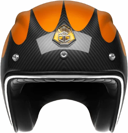 Мотошлем Guang Open Face Speedrun V.2 (Carbon &amp; Tangerine)