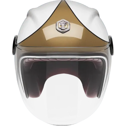 Мотошлем Guang Jet Speedrun V.1 (Gold &amp; White)