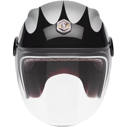 Мотошлем Guang Jet Speedrun V.2 (Black &amp; Silver)