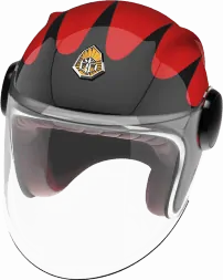 Мотошлем Guang Jet Speedrun V.2 (Black &amp; Ruby) 