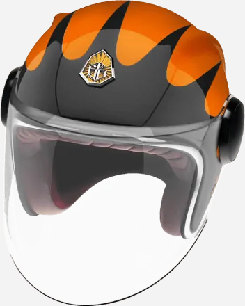Мотошлем Guang Jet Speedrun V.2 (Black &amp; Tangerine)