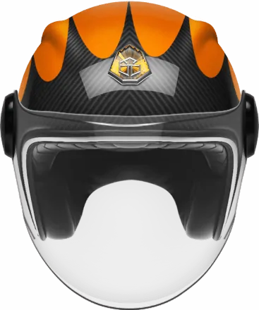 Мотошлем Guang Jet Speedrun V.2 (Carbon &amp; Tangerine)