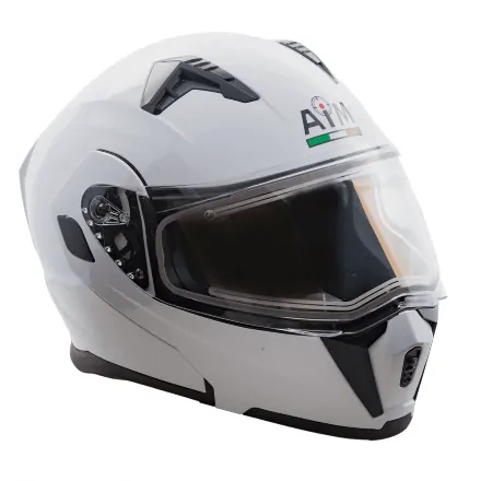 Шлем AiM JK906 White Glossy с электрообогревом  