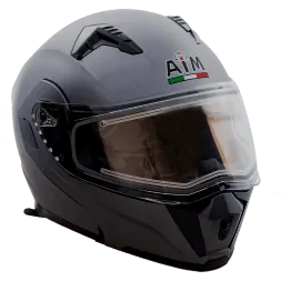 Шлем AiM JK906 Grey Metal с электрообогревом   