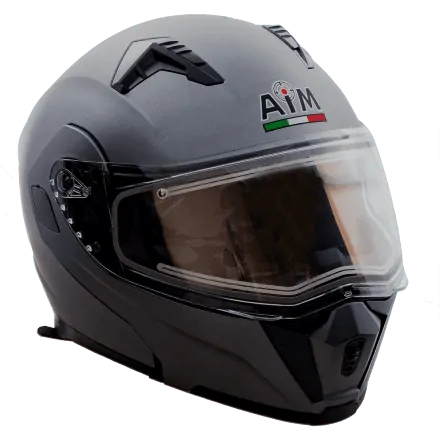 Шлем AiM JK906 Grey Metal с электрообогревом   