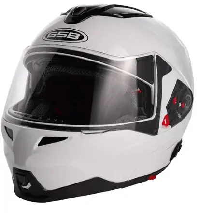 Снегоходный Шлем Модуляр GSB G-339 Snow White Glossy 