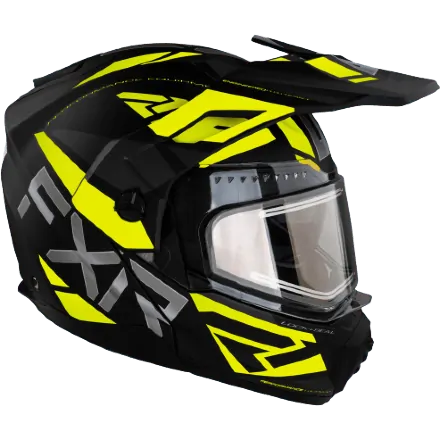 Шлем FXR Maverick X Black/Hi Vis  с подогревом 
