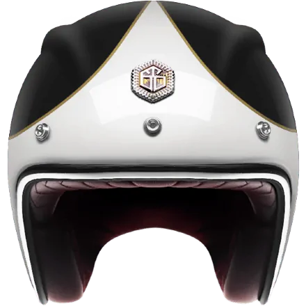 Мотошлем Guang Open Face Speedrun V.1 (White &amp; Black)