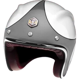 Мотошлем Guang Open Face Speedrun V.1 (Silver &amp; White)