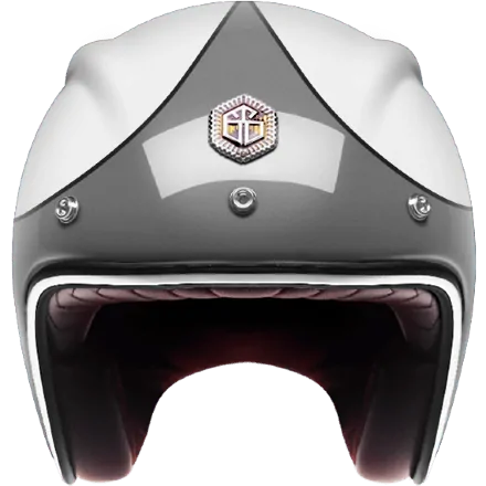 Мотошлем Guang Open Face Speedrun V.1 (Silver &amp; White)