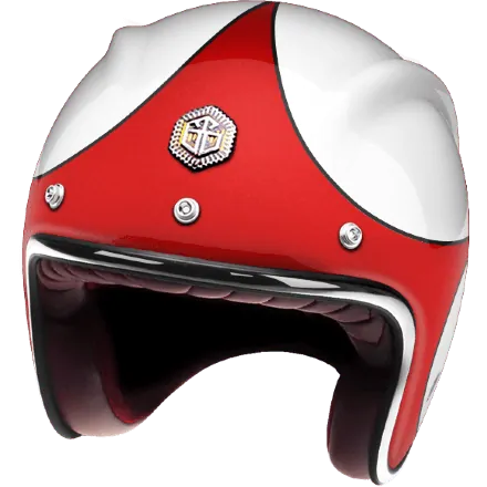 Мотошлем Guang Open Face Speedrun V.1 (Red &amp; White)