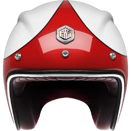 Мотошлем Guang Open Face Speedrun V.1 (Red &amp; White)