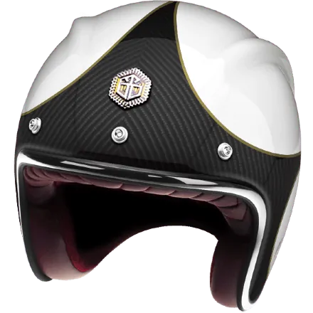 Мотошлем Guang Open Face Speedrun V.1 (Carbon &amp; White)