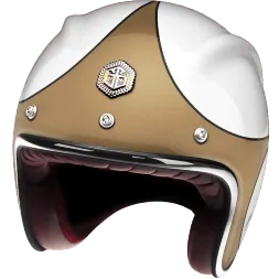 Мотошлем Guang Open Face Speedrun V.1 (Gold &amp; White)