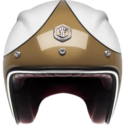 Мотошлем Guang Open Face Speedrun V.1 (Gold &amp; White)