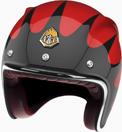 Мотошлем Guang Open Face Speedrun V.2 (Black &amp; Ruby)