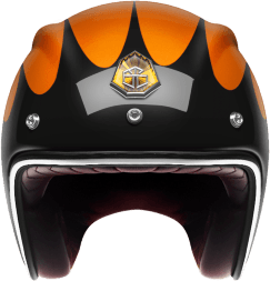 Мотошлем Guang Open Face Speedrun V.2 (Black &amp; Tangerine)