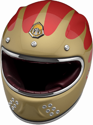 Мотошлем Guang Full Face Speedrun V.2 (Gold &amp; Ruby)
