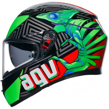 Мотошлем AGV K-3 Kamaleon Black/Red/Green