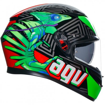 Мотошлем AGV K-3 Kamaleon Black/Red/Green