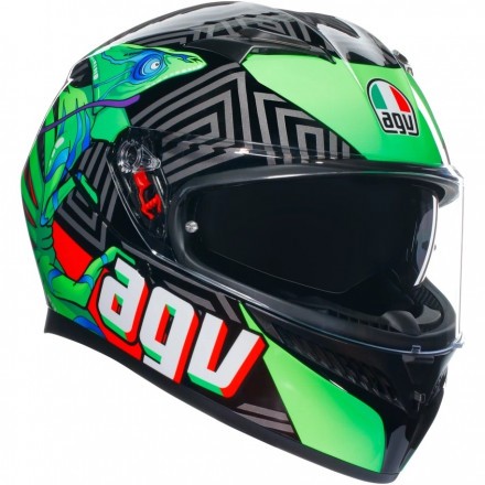 Мотошлем AGV K-3 Kamaleon Black/Red/Green