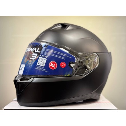 Мотошлем Shark D-skwal 3 Dark Shadow Edition Mat, цвет Черный Матовый