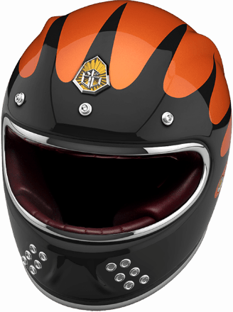 Мотошлем Guang Full Face Speedrun V.2 (Black &amp; Tangerine)