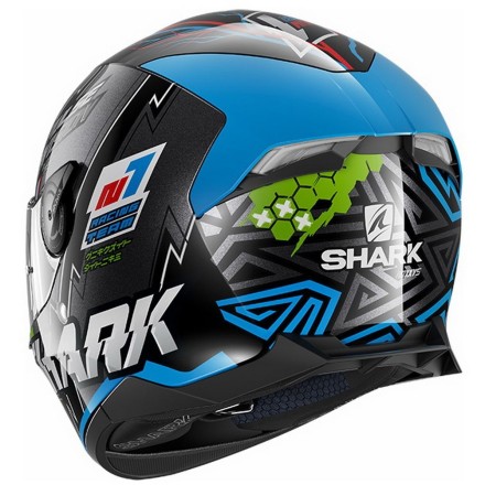 Мотошлем Shark Skwal 2 Noxxys, цвет Синий/Зеленый