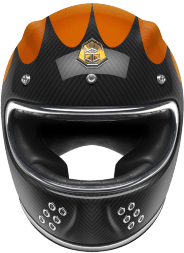 Мотошлем Guang Full Face Speedrun V.2 (Carbon &amp; Tangerine)