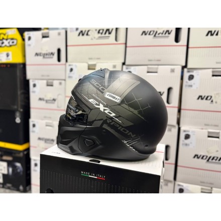 Мотошлем Scorpion Exo Combat II Xenon, цвет Черный Матовый/Серебристый