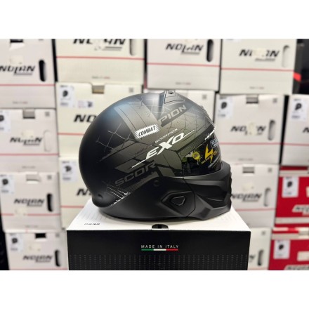 Мотошлем Scorpion Exo Combat II Xenon, цвет Черный Матовый/Серебристый