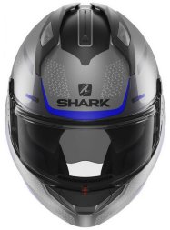 Мотошлем Shark Evo-Gt Encke, цвет Серый Матовый/Черный Матовый/Синий