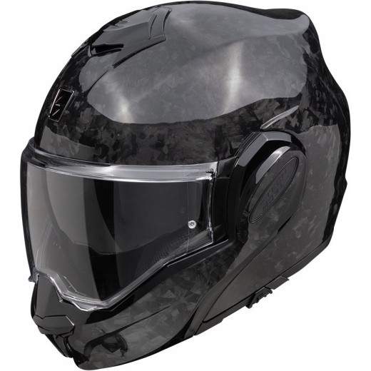 Мотошлем Scorpion Exo-Tech Evo Carbon Onyx, цвет Карбон &mdash; 